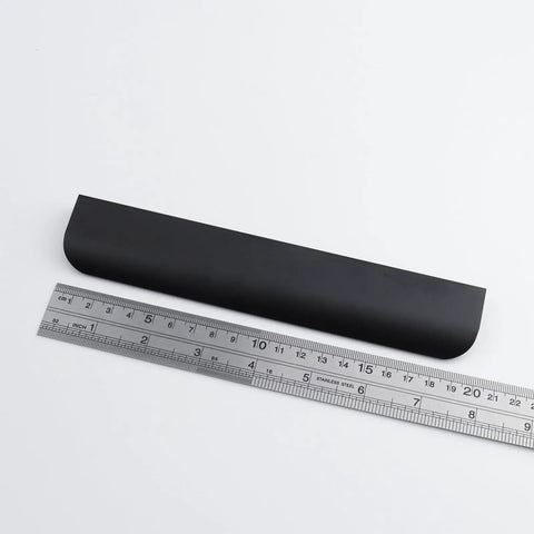 Matte Black Finger Edge Cabinet Pulls Concealed Handle 7.8 Inch 200mm Aluminum Alloy Durable Dope Pulls with ruler
