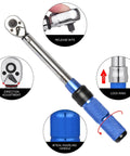 Bike Torque Wrench Set One Quarter Inch Drive 2 To 24 Nm Micro Adjustable for MTB and Road Bikes with features highlighted
