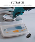 8 Pcs Non Slip Rubber Scale Feet Replacement With M10 Leveling Bolts For Digital Kitchen Electronic Jewelry And Food Scales, shown on a scale with weighing dish.
