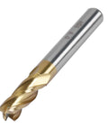 End mill bit, 4-flute titanium-coated carbide, straight shank, 5/16 in (8 mm), for wood and aluminum