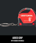 Keychain Tape Measure 6 Ft With Rubber Overmold Grip And Lacquer Coated Blade For Durable Grab And Go Measurements Clip It On Your Key Ring For Fast Accurate Readings