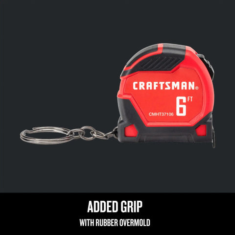 Keychain Tape Measure 6 Ft With Rubber Overmold Grip And Lacquer Coated Blade For Durable Grab And Go Measurements Clip It On Your Key Ring For Fast Accurate Readings