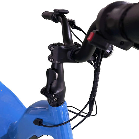 Beefy Aluminum BMX Conversion Stem Adapter For Folding Bikes And Folding Electric Bikes, Black Frost Finish, installed view