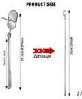 Telescoping Car Inspection Mirror Kit 2 Pack Stainless Steel Flexible Retractable Extension Mirror For Auto Maintenance And Tight Spaces Extends From 8 Inches To 24 Inches For Checking Vehicle Details In Tight Spots Pro Grade Reach, 2-piece size chart