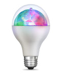 A23 Multi Color Rotating Disco LED Light Bulb With Diamond Lens Color Changing Effect For Lit Party Vibe And Kids Room Decor, E26 Base
