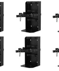 Heavy Duty Outdoor Fire Extinguisher Mount Box For 20 Lb Abc Units Featuring No Sweat Weather Shield Secure Screw Rail And Tough Hold Fast Bracket For Pickup Or Boat Builds. Six black mounting brackets displayed.