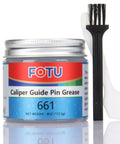 Front view of FOTU 661 Caliper Guide Pin Grease jar, 4 oz, with brush applicator.