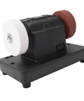 Eujgoov Cordless Mini Bench Grinder With Dual Grinding Wheels And Variable Speed Up To Six Thousand Rpm For 48 11 Battery Packs Portable Electric Power Tool For Sharping Blades Metal Workshop Garage Projects with two grinding wheels.
