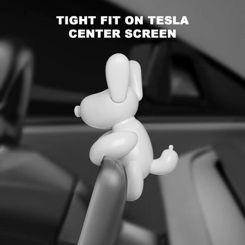 Tesla Dog Mode Center Screen Ornament Set for Model Y 2026 and Model 3 2017-2026 displayed on car interior