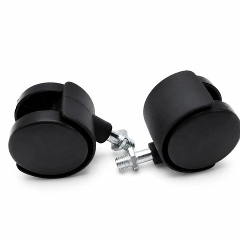 RuiJOTWAT 2Pcs Caster Wheels,for Oil-Filled Radiators Swivel Casters with Brakes Replacement Wheels for Electric Heaters and Furniture, close-up view.