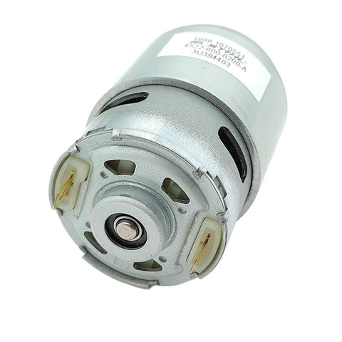 Straight Up Heavy Duty 42Mm Dc Motor Featuring Twin Ball Bearings For Blazing High Speed Performance with a silver housing.