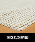 Extra Strong Rug Pad Gripper 2x4 Ft For Hardwood Floors And Carpets, dual-sided grip pad close-up on wooden flooring