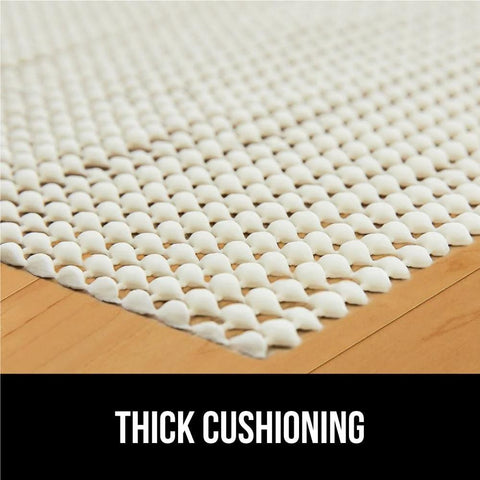 Extra Strong Rug Pad Gripper 2x4 Ft For Hardwood Floors And Carpets, dual-sided grip pad close-up on wooden flooring