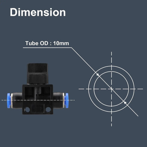 Plug And Go Inline Air Flow Control Valve Fits 10mm Tubing Straight Coupling Push To Connect Fitting Two Pack Zero Fuss Setup Smooth Airflow For Shop Gear And Diy Pneumatic Builds