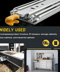 Beefy Heavy Duty Drawer Slides 60 To 80 Inch Full Extension Side Mount Rails With Ball Bearing And Locking Mechanism usage