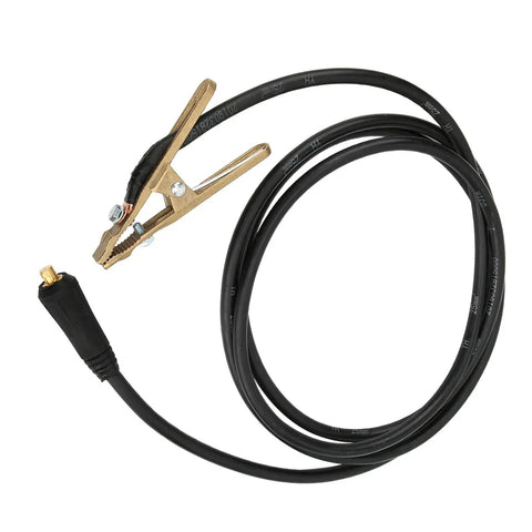 Top Notch 260A Brass Ground Clamp For Heavy Duty Welding Jobs with black cable and brass clip for secure connections.