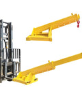 Professional Forklift Telescopic Boom Crane Attachment Hoisting 11000 Lbs Without Sweat includes yellow heavy-duty lifting hook.