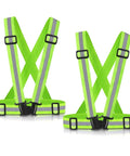 Reflective Running Vest 2 Pack High Visibility Gear For Cycling Jogging Walking Adjustable Safety Vests with silver stripes