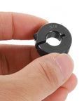 Close-up of hand holding Beefy 16 Pack 3/8 Inch Bore Split Shaft Collar Clamp With 7/8 Inch Outside Diameter And 11/32 Inch Thick