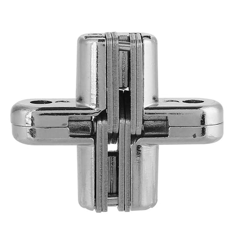Durable Zinc Alloy Hidden Hinge Set With Concealed Cross Design For Home Use Extra Small Size 2 Pack, close-up view