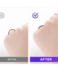 Ring Guard Set For Loose Rings 12 Pack With 3 Sizes In Golden Color Invisible Size Adjusters shown on finger with before and after view
