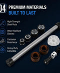 Beefed-Up Engine Cam Bearing Installation And Removal Tool Kit With 1-1/8 To 2-2/3 Inch Adapter displayed with components