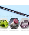 Five Pack Mohs Hardness Tester Kit With Crystal Tips For Quick Mineral Identification And Jewelry Gem Testing 5 To 9 Scratch Scale Pro Grade Industrial Tool For Jade Quartz Topaz And More, hardness pen with gems