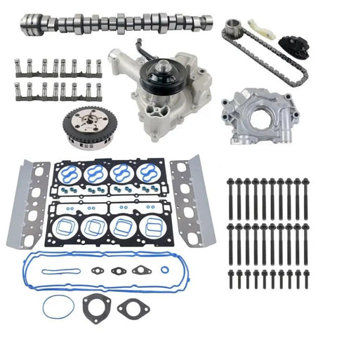 Badass MDS Hemi Engine Rebuild Kit 5038785AB Fits Dodge Ram 1500 Durango Chrysler Aspen 5.7L V8 Motor Valve Lifter Timing Chain Water Pump Oil Pump Assembly Fix Your Rig Fast And Skip Those Big Mechanic Bills For Sure. Hemi engine rebuild kit with camshaft, lifters, timing chain, water pump, oil pump, and gaskets