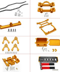 Beefed Up Carbon Fiber RC Car Chassis Frame Upgrade For SCX10 II Rock Crawler 1/10, yellow metal parts and components kit