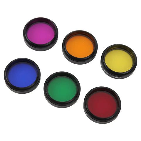 1.25 Inch Telescope Filter Set With Moon And Polarizing Filters, colorful lenses for sharper night sky observing.