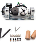 Slick Heavy Duty CNC 5th Axis Rotary Attachment With 4 Jaw Chuck For DIY Router And Engraving Machine Built Tough For Knockout Precision and Smooth Operation with accessories.