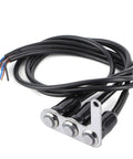 Three Button Motorcycle Handlebar Switch With Stainless Steel Headlight All In One Horn And Turn Signal Controls Left Side Mount 60cm Copper Wire Harness