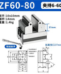 Badass Pneumatic Self Centering Bench Vise 150mm Snap Tight Precision Fixture with detailed dimensions and accessories image.