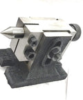 4 Inch Milling Indexing Rotary Table Set with Tailstock, steel composition, for precise horizontal and vertical machining, close-up view.