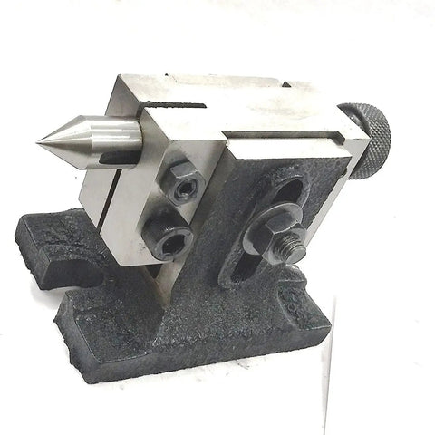 4 Inch Milling Indexing Rotary Table Set with Tailstock, steel composition, for precise horizontal and vertical machining, close-up view.