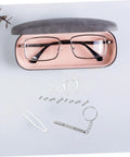 Eyeglass Repair Kit With Precision Screwdriver Set Sunglass Screws Replacement Nose Pad Cushions Tweezers And Storage Case For Quick Eyewear Fixes While Traveling displayed with accessories.