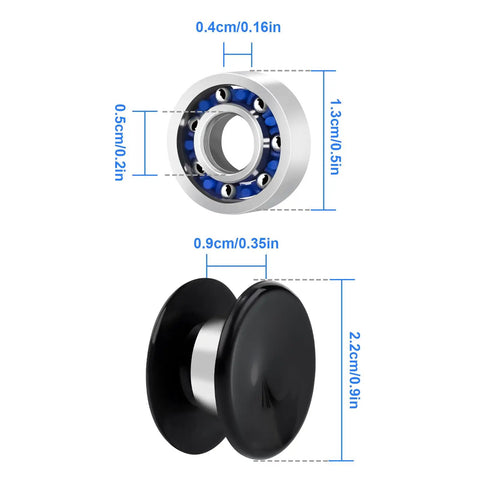 Dimensions of Fidget Spinner Bearings With Caps 24 Pack Chrome Steel Craft Set For DIY Mods High Speed MR137 Bearings