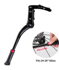 Rugged Mountain Bike Kickstand For 24 To 28 Inch Bikes, Adjustable Height 7 To 13 Inches, Quick Install Side Stand
