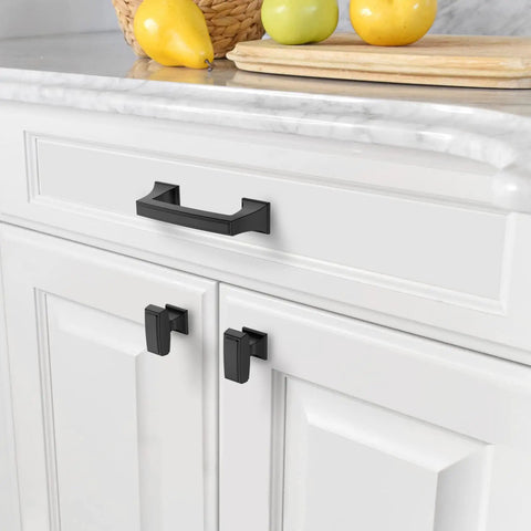 Matte Black Cabinet Hardware 10 Pack 3 Inch Hole Center Kitchen Handles For Bathroom Drawers Dresser Pulls Zinc Alloy