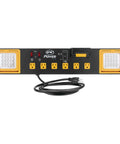 Heavy Duty Commercial Grade Power Station With Six Outlets And Two USB Ports Built In Cradle And Pivoting 1000 Lumen LED Lights