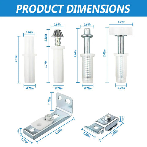 Bifold Door Hardware Repair Kit For Doors From One To One And Three Eighths Inches Thick Up To Fifty Pounds Includes Top And Bottom Brackets Pivots And Guide Wheel Two Sets Heavy Duty Stainless Steel And Nylon Parts