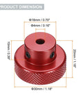 Aluminum Alloy Handwheel For Milling Machine Lathe 30mm OD 4mm Bore Red Handle with dimension details