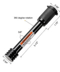 Heavy Duty Five Eighth Inch Hitch Receiver Lock Pin For Two Inch And Two And A Half Inch Hitches Class III And IV No Nonsense Security For Trailer Bike Rack Tow Rope Truck Boat And More 1 Pack, showing dimensions and 360-degree rotation feature.
