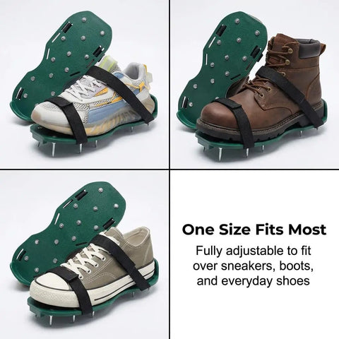 Walk And Aerate Your Yard In Minutes With Heavy Duty Lawn Aerator Shoes 26 Steel Spikes Adjustable Straps Over Various Shoes