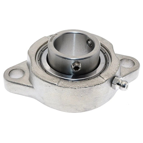 25.4mm Stainless Steel 2 Bolt Flange Bearing Units With Setscrew Badass Durability For Farming And Factory Rig on white background