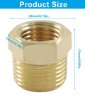 Brass NPT reducer hex bushing: 3/8 in male to 1/4 in female pipe fitting