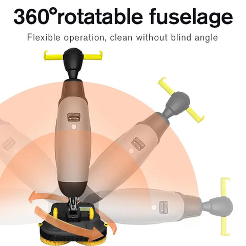 Ultra Powerful Handheld Sweeper With Brushing Washing And Blowing Dry Functions For Hard Floors. Features Dual Shaft Roller Brushes, Rotating Head, 80 Min Battery Life, And Adjustable Speed Settings. Perfect For Hotels Malls And Offices To Tackle Heavy