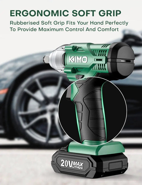 20V Cordless Impact Wrench 1/2 Inch Kit With Battery And Charger, Delivers Up To 236 Ft-Lbs Of Torque And 3400 IPM, Includes 7-Piece Socket Set And Variable Speed For Car Tires, Beast For Stubborn Lug Nuts And Rusted Fasteners