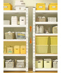 Heavy Duty 5 Tier Adjustable Metal Wire Shelving Unit Delivers Boss Level 200 Pound Shelf Load For Garage Kitchen Warehouse And Basement, organized with various storage bins.