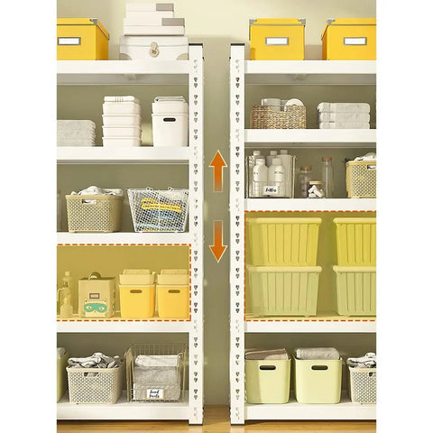 Heavy Duty 5 Tier Adjustable Metal Wire Shelving Unit Delivers Boss Level 200 Pound Shelf Load For Garage Kitchen Warehouse And Basement, organized with various storage bins.